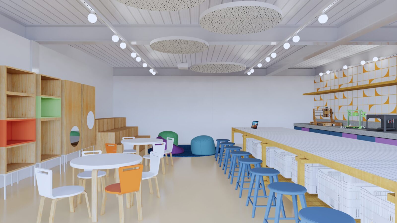 Projeto arquitetura escola infantil reforma Belo Horizonte Gabriel Castro mobio makerspace